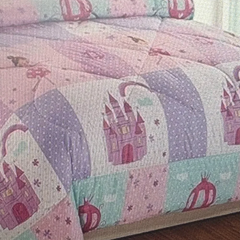 NEW Elegant Home Princess Fairytale Castle Twin Comforter